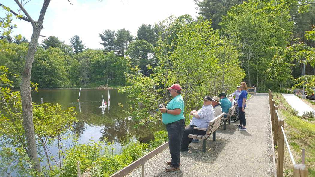People of all abilities enjoying Needham Reservoir Accessible Trail